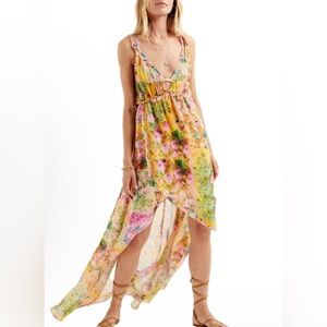 flowy brown maxi dress Ester Tiered Linen Midi Dress • Shop American Threads Online Boutique Java / L